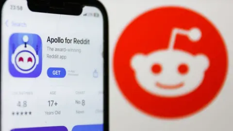 Getty Images A still of the Apollo Reddit app