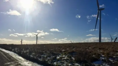 Alan Hughes/Geograph Wind farm on Mynydd y gwair