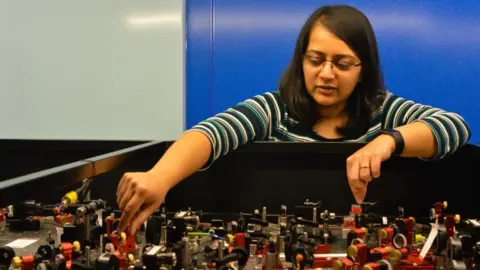 University of Sussex Dr Amruta Gadge with some of the kit she was able to control from home