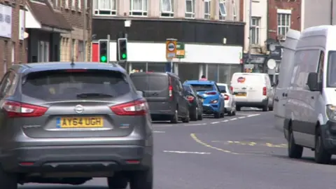 BBC Cars in traffic