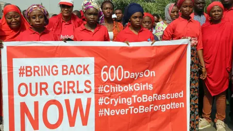 AFP BringBackOurGirls campaigners in Abuja, Nigeria - January 2016