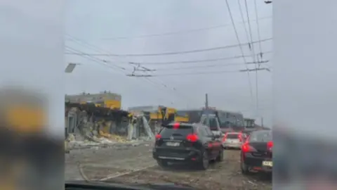 Harry Lee Damage to area captured as Harry Lee fled Kharkiv