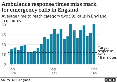 Chart showing ambulance response times