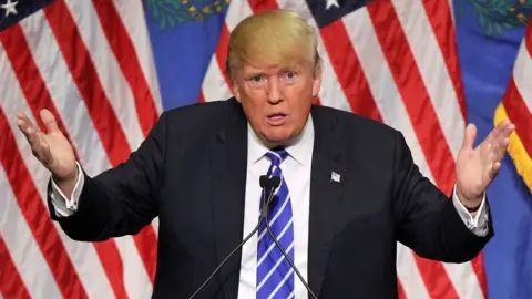 Getty Images President Trump at a campaign rally in 2015