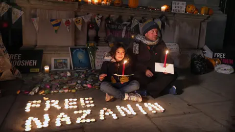 Getty Images 2021: Nazanin Zaghari-Ratcliffe's family protesting in Whitehall