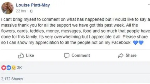 Louise Platt-May The Facebook post