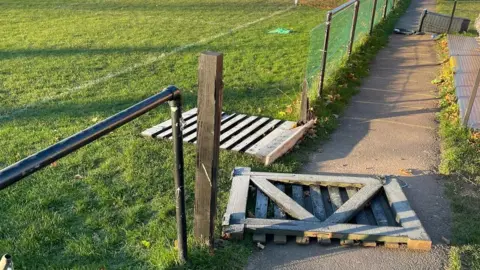 Lutterworth Town Damaged fence