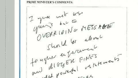 Covid Inquiry Boris Johnson note