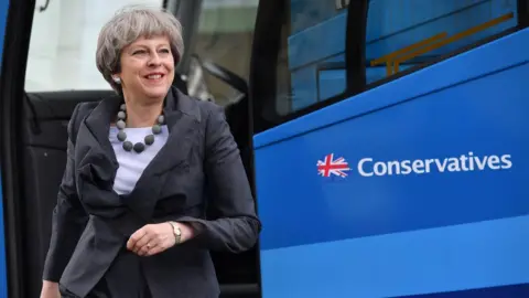 Getty Images Theresa May in Cheltenham
