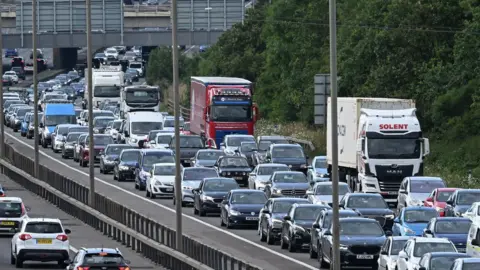 Getty Images Heavy traffic on the M25 in 2023.