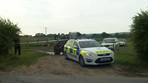 Police cordon at Goodwood air crash