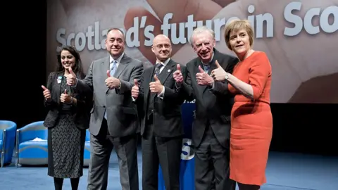 Getty Images Harvie with Salmond and Sturgeon