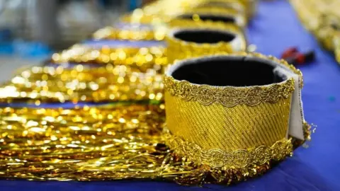 BBC Close-up of the bracelets for the costumes