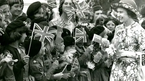The Guide Association Queen Elizabeth II, at Gisborne on her Silver Jubilee Tour of New Zealand
