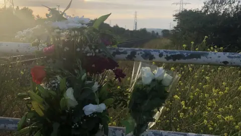 Tributes left to the rail workers