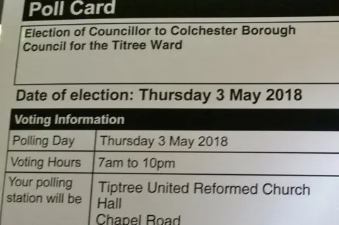 Roger Mannion Polling card with spelling error