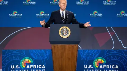 EPA US President Joe Biden delivers remarks during the U.S. Africa Leaders Summit at the Walter E. Washington Convention Center in Washington, DC, USA, 14 December 2022