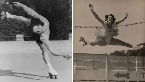 Jocelyn Taylor Jocelyn Taylor, skating in the 1950s