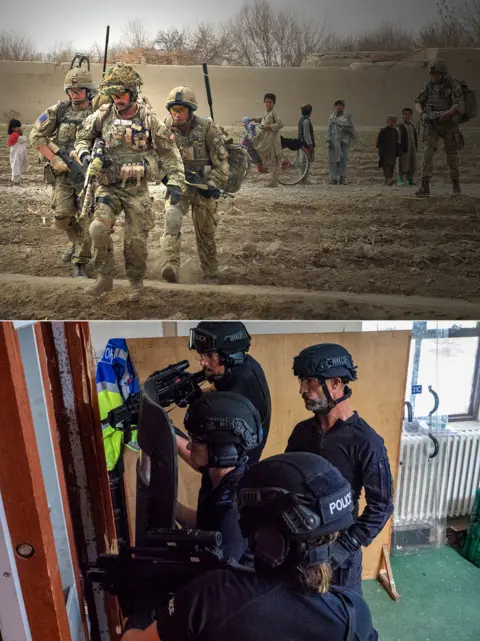 Ed Gold Photos showing Geoff Dunn in the army and as a police response officer