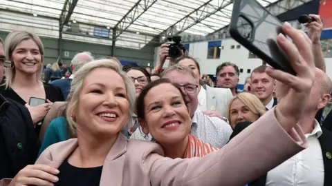 Charles McQuillan/Getty Images Michelle O'Neill and Mary Lou McDonald