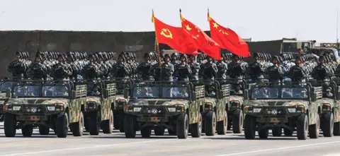 Getty Images Chinese military parade in Inner Mongolia (file image)