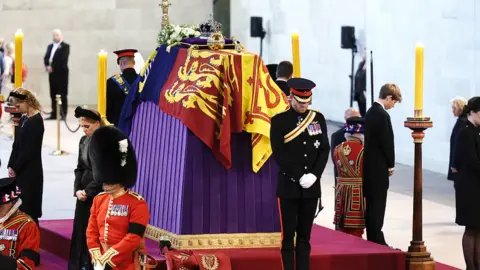 PA Media Prince Harry wore a Blues and Royals uniform