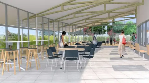 Warwick District Council An artist's impression of the sun terrace and café