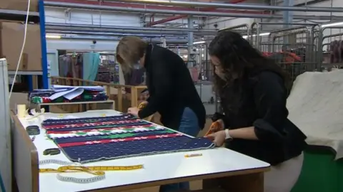 Christmas jumper being made