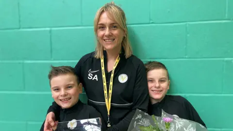 Little Victories FC Steph Atkinson with her sons