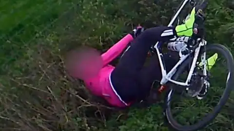 Cyclist in ditch