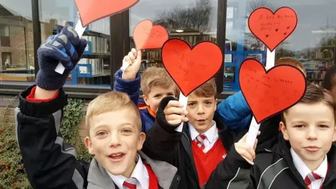 Protest outside Desborough Library