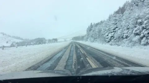 The A470 road was treacherous near Pen y Fan in the Brecon Beacons