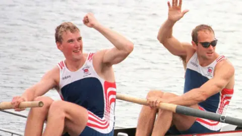 Gabriel Bouys/AFP Matthew Pinsent and Steve Redgrave win gold in Atlanta