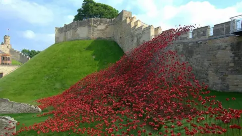 Lincolnshire County Council Poppies at Lincoln Castle