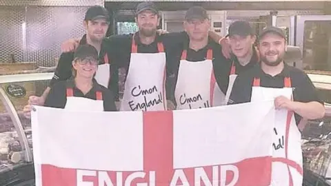 Jason Hughes Mr Hill, third left, with colleagues from Scriven and Thornton