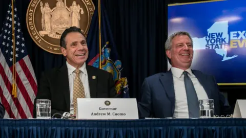 Reuters New York Governor Andrew Cuomo and New York Mayor Bill de Blasio speak during a news conference about Amazon"s headquarters, November 13, 2018.
