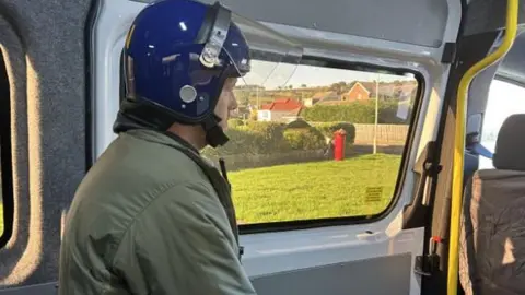 North Yorkshire Police Police officer in van