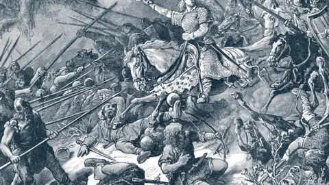 RockingStock An illustration which shows the Lady of the Mercians fighting