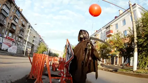 Very Dead. From the Hill/YouTube Grim Reaper activist in Kurgan, Russia, October 2018