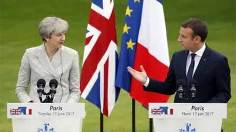 Getty Images Theresa May and Emmanuel Macron