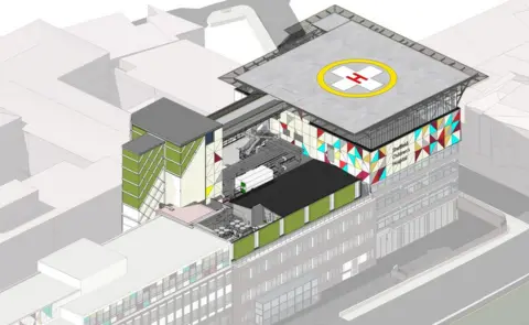 Sheffield Children's Hospital Artist's impression of helipad