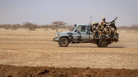 Getty Images Burkina Faso soldiers patrolling in the north