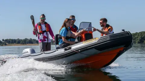 Getty Images The torch on a boat