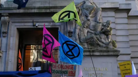 Getty Images Extinction Rebellion flags