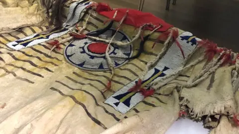 BBC Buckskin shirt on display