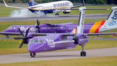 Derek McDougall Flybe aircraft at Edinburgh Airport