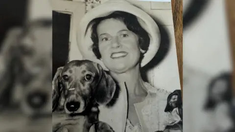 Mark McKay Muriel McKay with her dachshunds