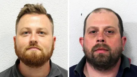 Met Police Mugshots of Louis Ahearne and his older brother Stewart Ahearne