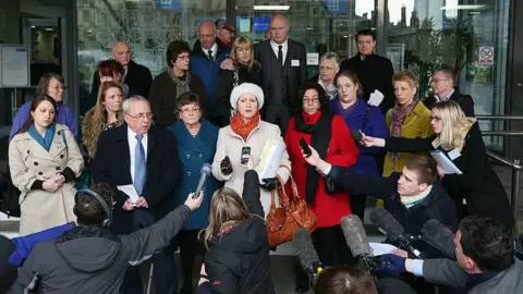 Getty Images Relatives of patients who were mistreated at Stafford Hospital