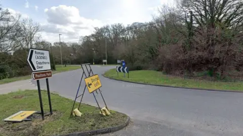 Google A roundabout connecting the A31 and Southampton Road in Cadnam